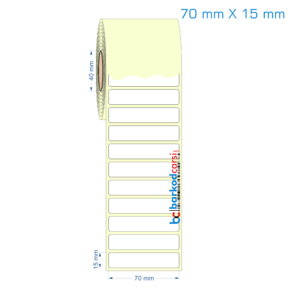 70x15 mm Etiket (Kuşe, Vellum, Eko / Lamine Termal) Fiyatları