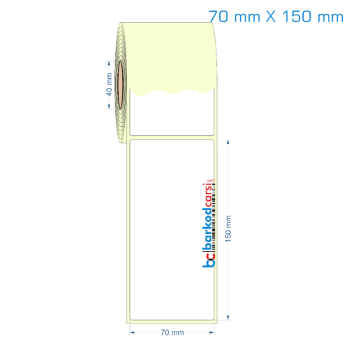 70x150 mm Etiket (Kuşe, Vellum, Eko / Lamine Termal) Fiyatları