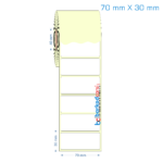 70x30 mm Etiket (Kuşe, Vellum, Eko / Lamine Termal) Fiyatları