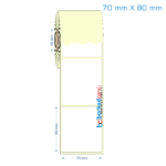70x80 mm Etiket (Kuşe, Vellum, Eko / Lamine Termal) Fiyatları