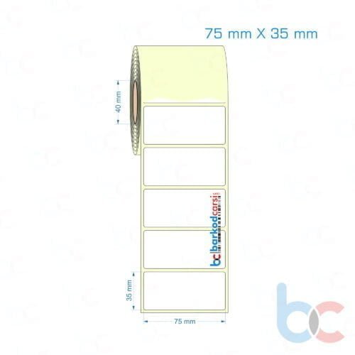 75x35 mm Etiket (Kuşe, Vellum, Eko / Lamine Termal) Fiyatları