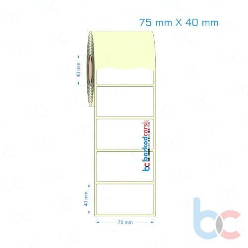 75x40 mm Etiket (Kuşe, Vellum, Eko / Lamine Termal) Fiyatları