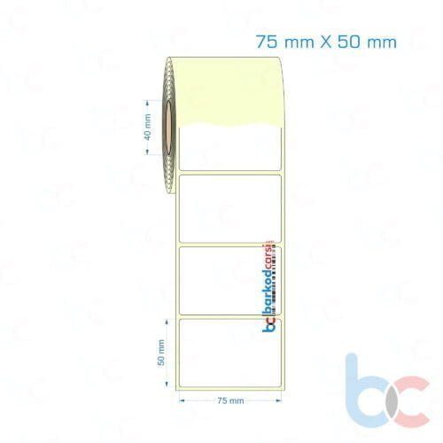 75x50 mm Etiket (Kuşe, Vellum, Eko / Lamine Termal) Fiyatları
