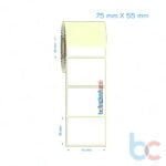 75x55 mm Etiket (Kuşe, Vellum, Eko / Lamine Termal) Fiyatları