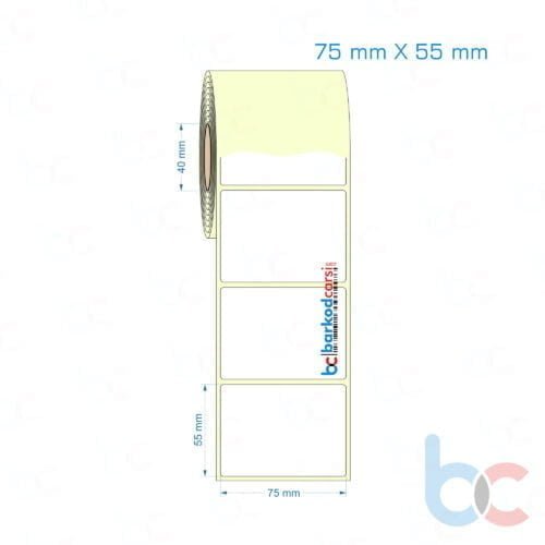 75x55 mm Etiket (Kuşe, Vellum, Eko / Lamine Termal) Fiyatları