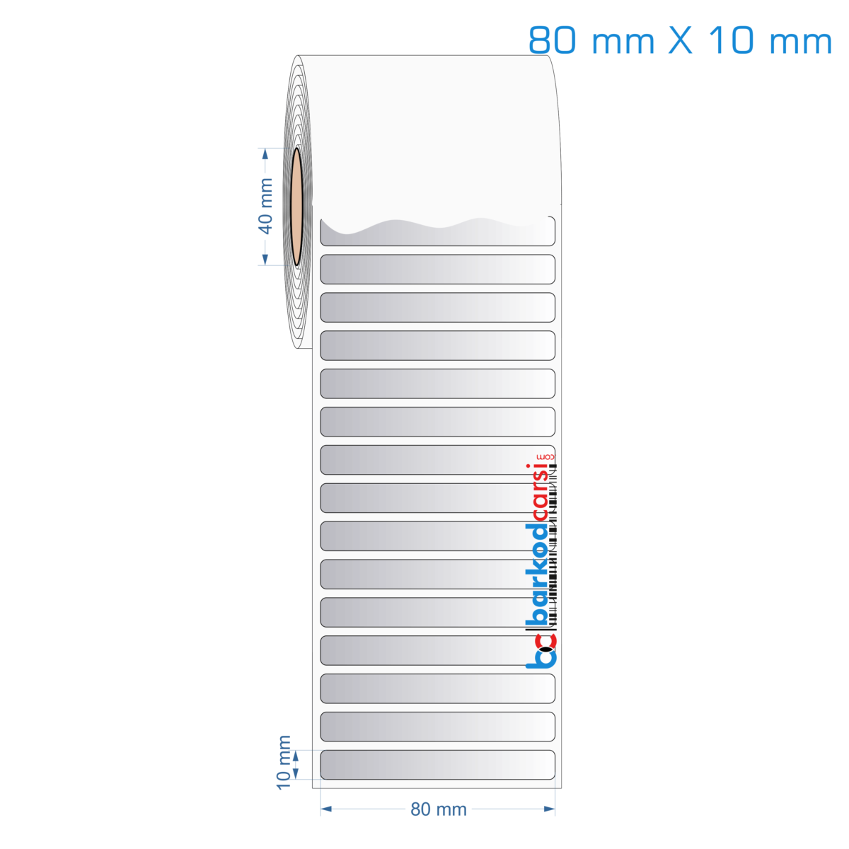 80X10 Mm Hazır Rulo Gri Alüminyum Renkli Silvermat Etiket 80X10 Mm Silvermat Etiket (Fiyatı)