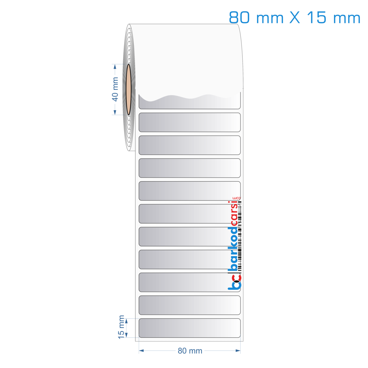 80X15 Mm Hazır Rulo Gri Alüminyum Renkli Silvermat Etiket 80X15 Mm Silvermat Etiket (Fiyatı)