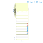 80x15 mm Etiket (Kuşe, Vellum, Eko / Lamine Termal) Fiyatları