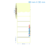 80x30 mm Etiket (Kuşe, Vellum, Eko / Lamine Termal) Fiyatları