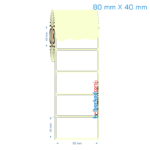 80x40 mm Etiket (Kuşe, Vellum, Eko / Lamine Termal) Fiyatları
