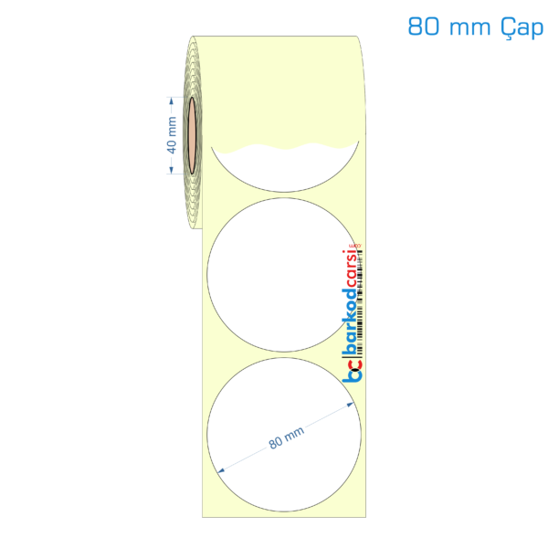 80 mm Çap Etiket (Kuşe, Vellum, Eko / Lamine Termal) Fiyatları