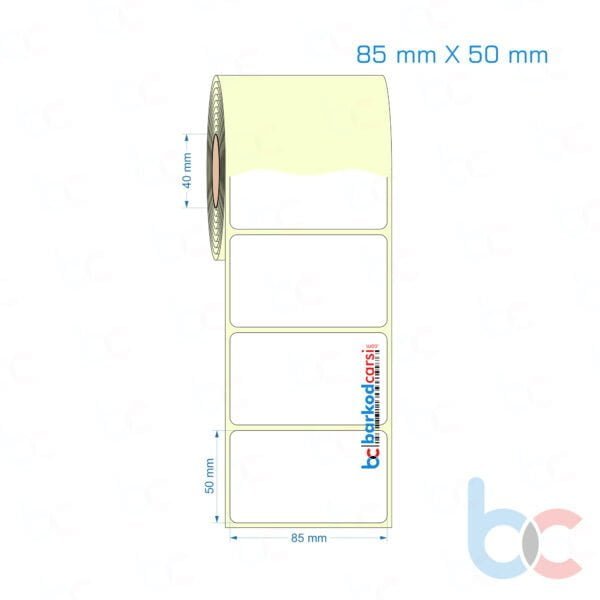 85x50 mm Etiket (Kuşe, Vellum, Eko / Lamine Termal) Fiyatları