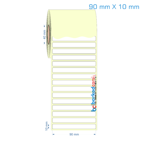 90x10 mm Etiket (Kuşe, Vellum, Eko / Lamine Termal) Fiyatları