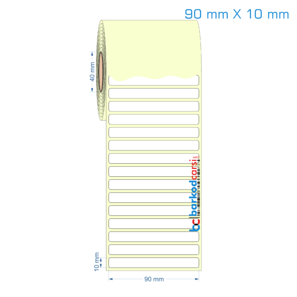 90x10 mm Etiket (Kuşe, Vellum, Eko / Lamine Termal) Fiyatları