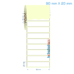 90x20 mm Etiket (Kuşe, Vellum, Eko / Lamine Termal) Fiyatları