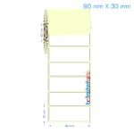 90x30 mm Etiket (Kuşe, Vellum, Eko / Lamine Termal) Fiyatları