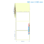 90x60 mm Etiket (Kuşe, Vellum, Eko / Lamine Termal) Fiyatları