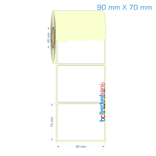 90x70 mm Etiket (Kuşe, Vellum, Eko / Lamine Termal) Fiyatları