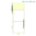 90x90 mm Etiket (Kuşe, Vellum, Eko / Lamine Termal) Fiyatları